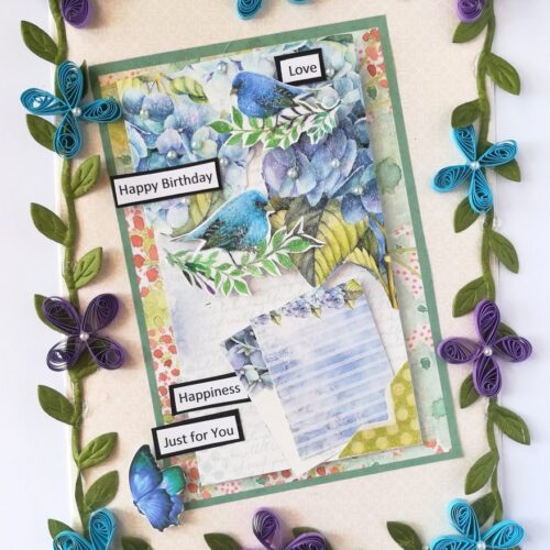 Sparkling Blue Themed Birthday Card image
