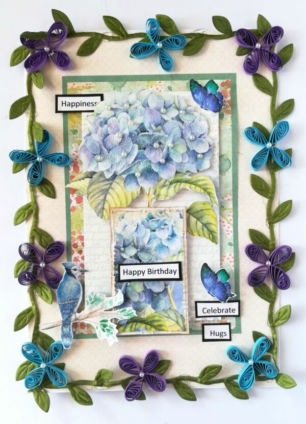 Sparkling Blue Flowers Birthday Card image Sparkling Blue Flowers Birthday Card image