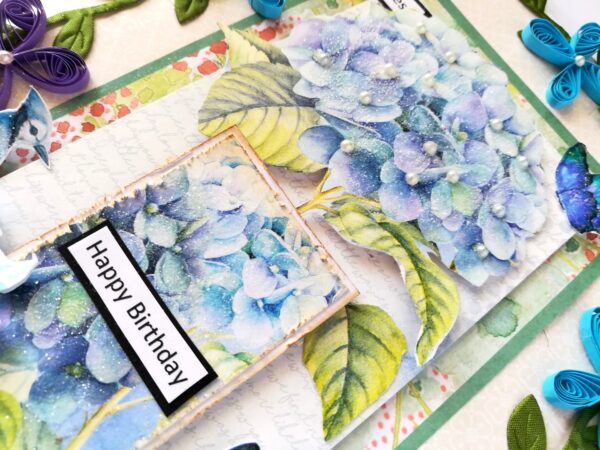 Sparkling Blue Flowers Birthday Card image Sparkling Blue Flowers Birthday Card image
