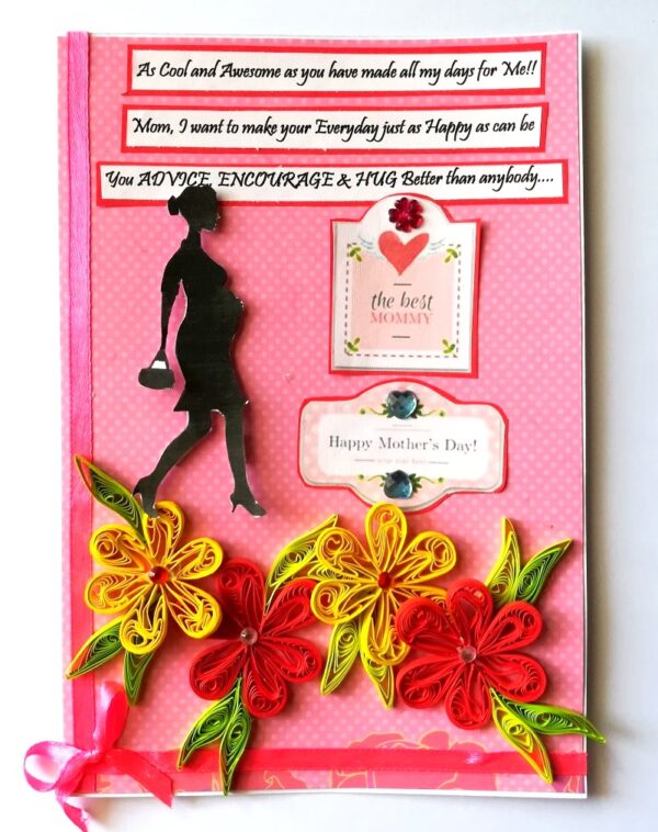 Mothers Day Quilled Flowers handmade Card image Mothers Day Quilled Flowers handmade Card image