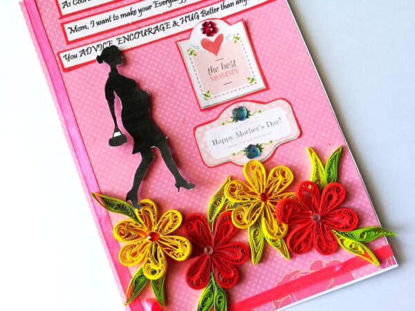 Mothers Day Quilled Flowers handmade Card image Mothers Day Quilled Flowers handmade Card image