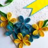 Blue and Yellow Quilled Corner Greeting Card image Blue and Yellow Quilled Corner Greeting Card image