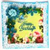 Blue Quilled Corner Flowers Birthday Greeting card image Blue Quilled Corner Flowers Birthday Greeting card image