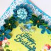 Blue Quilled Corner Flowers Birthday Greeting card image Blue Quilled Corner Flowers Birthday Greeting card image