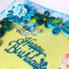 Blue Quilled Corner Flowers Birthday Greeting card image Blue Quilled Corner Flowers Birthday Greeting card image