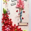 Red Quilled Flowers Birthday Greeting Card image Red Quilled Flowers Birthday Greeting Card image