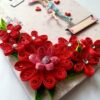 Red Quilled Flowers Birthday Greeting Card image Red Quilled Flowers Birthday Greeting Card image