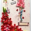 Red Quilled Flowers Birthday Greeting Card image Red Quilled Flowers Birthday Greeting Card image