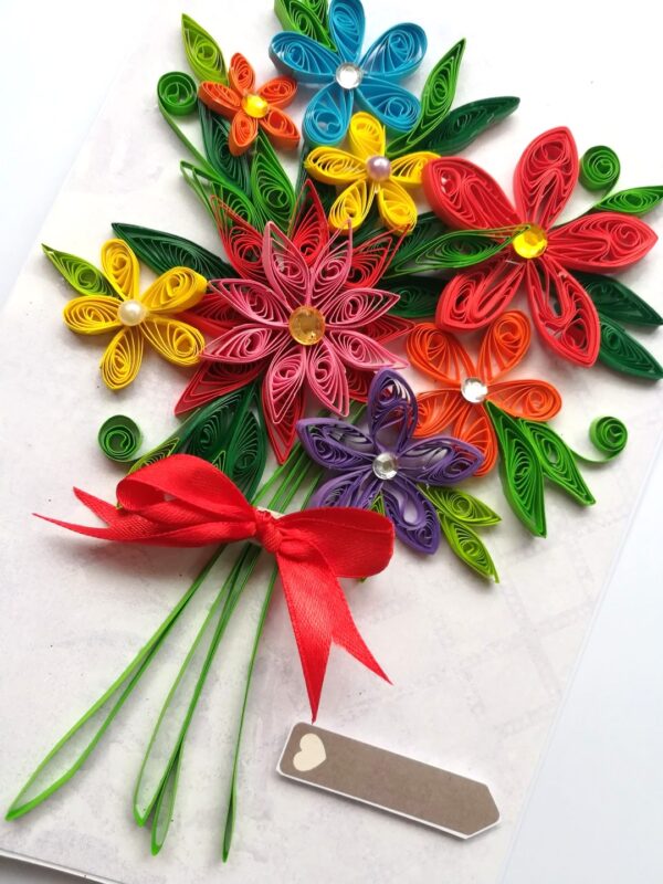 Quilled Floral Bouquet Greeting Card image Quilled Floral Bouquet Greeting Card image