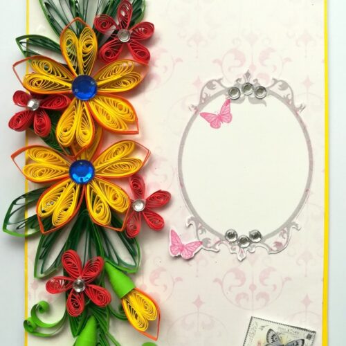 Quilled Flowers Side Design Card image
