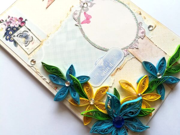 Blue Quilled Flowers Greeting Card image Blue Quilled Flowers Greeting Card image