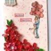 Red Quilled Flowers Birthday Greeting Card image Red Quilled Flowers Birthday Greeting Card image
