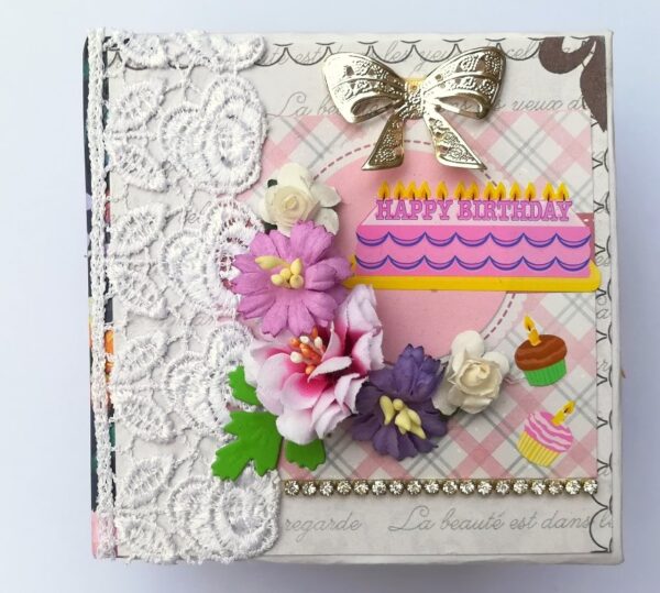 Pocket Mini Birthday Handmade Scrapbook image Pocket Mini Birthday Handmade Scrapbook image