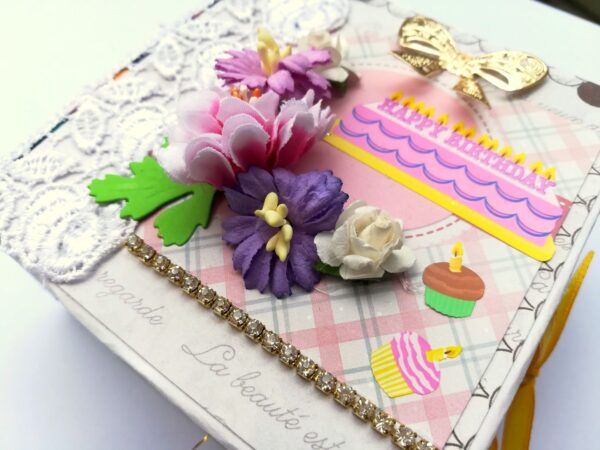 Pocket Mini Birthday Handmade Scrapbook image Pocket Mini Birthday Handmade Scrapbook image