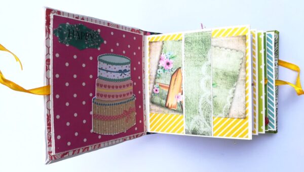 Pocket Mini Birthday Handmade Scrapbook image Pocket Mini Birthday Handmade Scrapbook image
