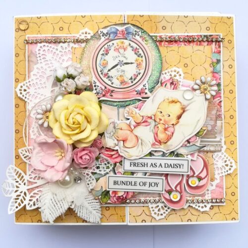 Sparkling Baby Girl Handmade Scrapbook Album image