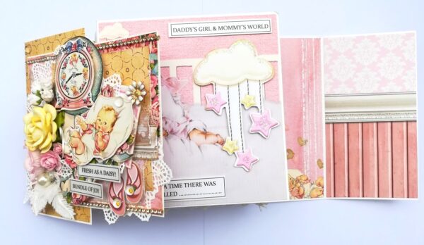 Sparkling Baby Girl Handmade Scrapbook Album image Sparkling Baby Girl Handmade Scrapbook Album image