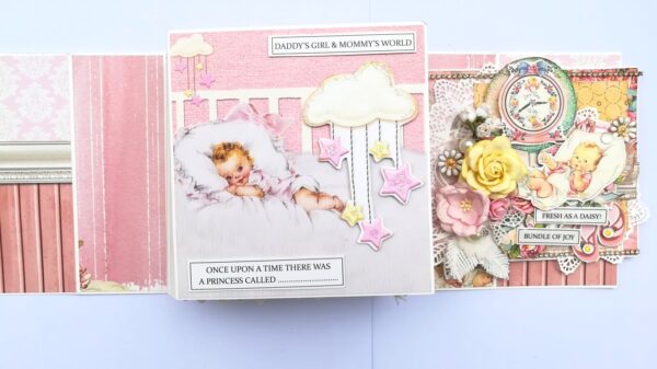 Sparkling Baby Girl Handmade Scrapbook Album image Sparkling Baby Girl Handmade Scrapbook Album image