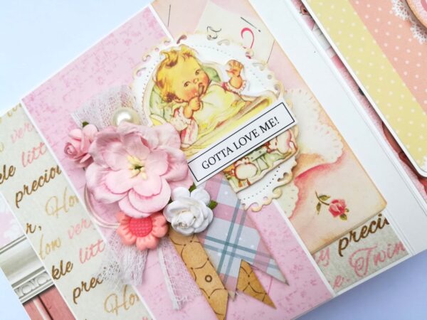 Sparkling Baby Girl Handmade Scrapbook Album image Sparkling Baby Girl Handmade Scrapbook Album image
