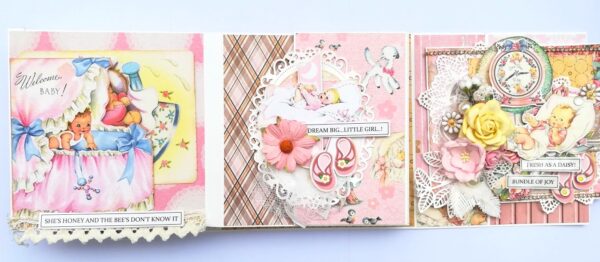 Sparkling Baby Girl Handmade Scrapbook Album image Sparkling Baby Girl Handmade Scrapbook Album image