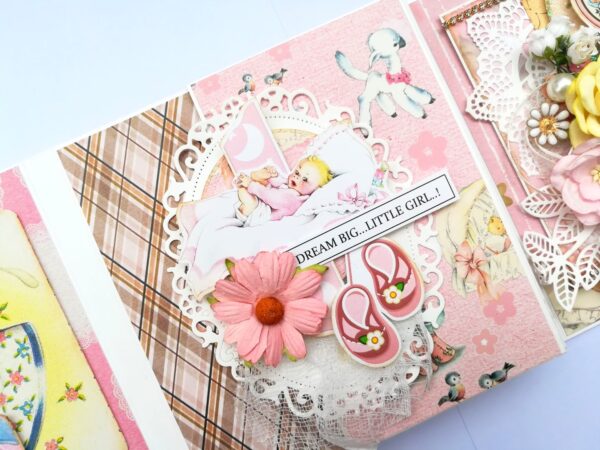 Sparkling Baby Girl Handmade Scrapbook Album image Sparkling Baby Girl Handmade Scrapbook Album image