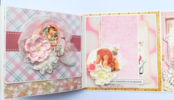 Sparkling Baby Girl Handmade Scrapbook Album image Sparkling Baby Girl Handmade Scrapbook Album image