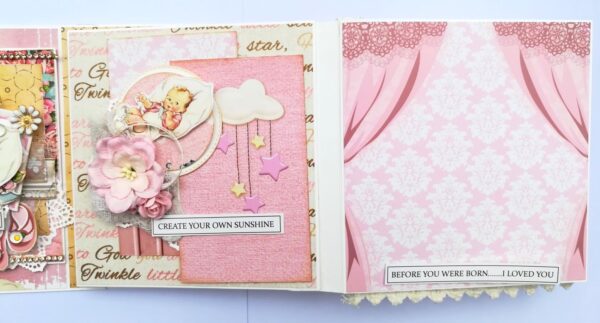 Sparkling Baby Girl Handmade Scrapbook Album image Sparkling Baby Girl Handmade Scrapbook Album image