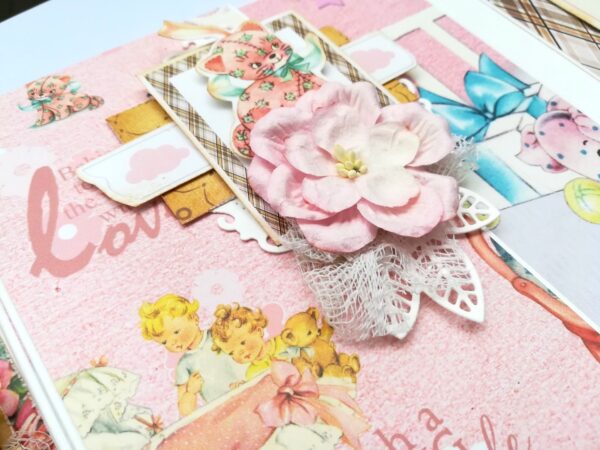 Sparkling Baby Girl Handmade Scrapbook Album image Sparkling Baby Girl Handmade Scrapbook Album image