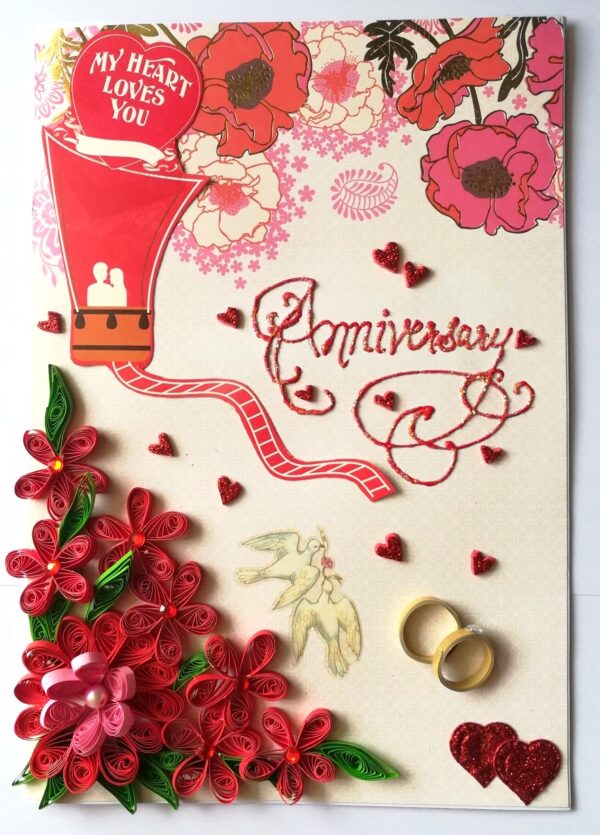 Quilled Anniversary Greeting Card image Quilled Anniversary Greeting Card image