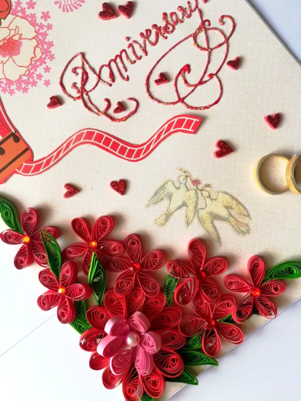 Quilled Anniversary Greeting Card image Quilled Anniversary Greeting Card image