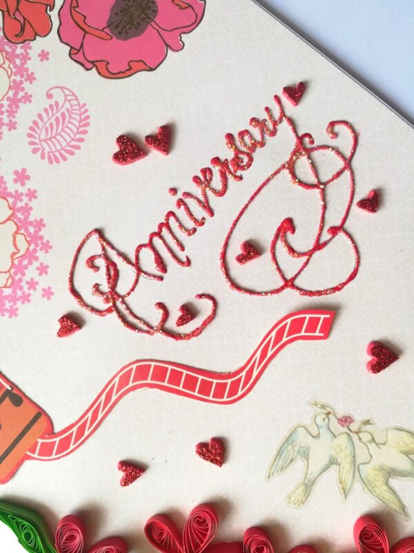 Quilled Anniversary Greeting Card image Quilled Anniversary Greeting Card image