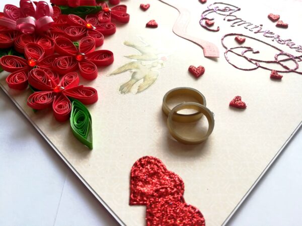 Quilled Anniversary Greeting Card image Quilled Anniversary Greeting Card image