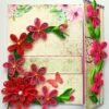 Red Themed Quilled Mini Scrapbook Greeting Card image Red Themed Quilled Mini Scrapbook Greeting Card image