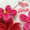 Red Themed Quilled Mini Scrapbook Greeting Card image Red Themed Quilled Mini Scrapbook Greeting Card image