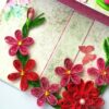 Red Themed Quilled Mini Scrapbook Greeting Card image Red Themed Quilled Mini Scrapbook Greeting Card image