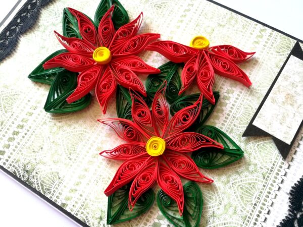Quilled Red Flowers Design Card image Quilled Red Flowers Design Card image