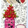 Quilled Red Flowers in Vase Greeting Card image Quilled Red Flowers in Vase Greeting Card image