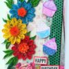 Multicolor Flowers Quilled Birthday Greeting Card image Multicolor Flowers Quilled Birthday Greeting Card image