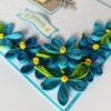 Blue Quilled Corner Flowers Birthday Greeting card image Blue Quilled Corner Flowers Birthday Greeting card image