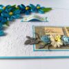 Blue Quilled Corner Flowers Birthday Greeting card image Blue Quilled Corner Flowers Birthday Greeting card image