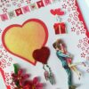 Red and Pink Quilled Corner Love Greeting Card image Red and Pink Quilled Corner Love Greeting Card image