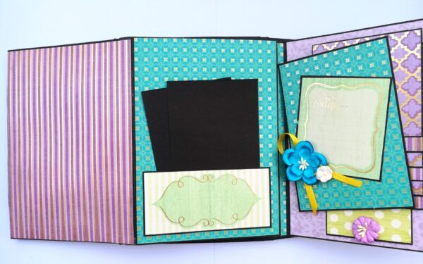 Sparkling Aqua Themed Scrapbook Album image Sparkling Aqua Themed Scrapbook Album image