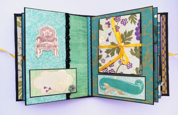 Sparkling Aqua Themed Scrapbook Album image Sparkling Aqua Themed Scrapbook Album image