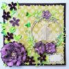 Sparkling Purple Handmade Flowers Greeting Card image Sparkling Purple Handmade Flowers Greeting Card image