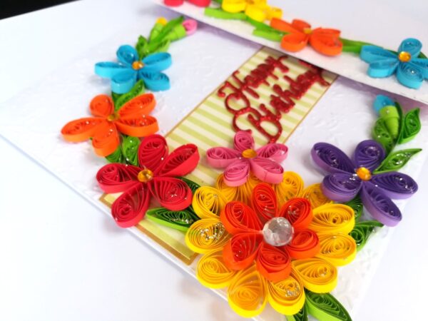 Multicolored Quilled Mini Scrapbook Greeting Card image Multicolored Quilled Mini Scrapbook Greeting Card image