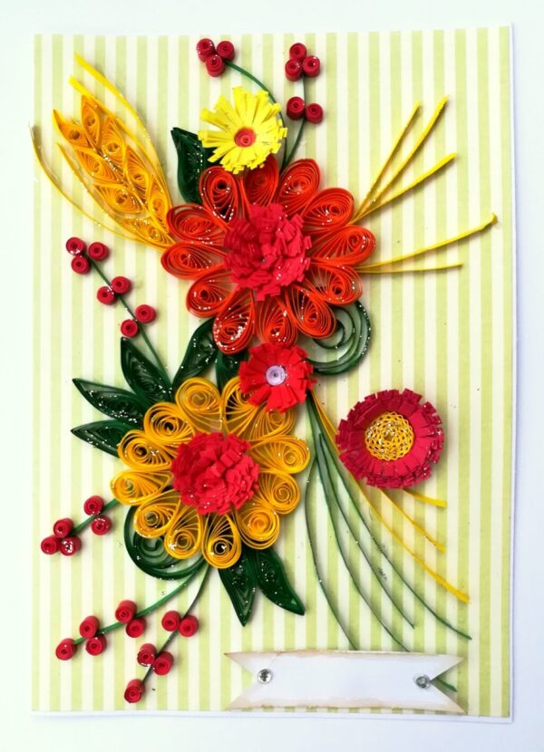 Yellow and Orange Quilled Greeting Card image Yellow and Orange Quilled Greeting Card image