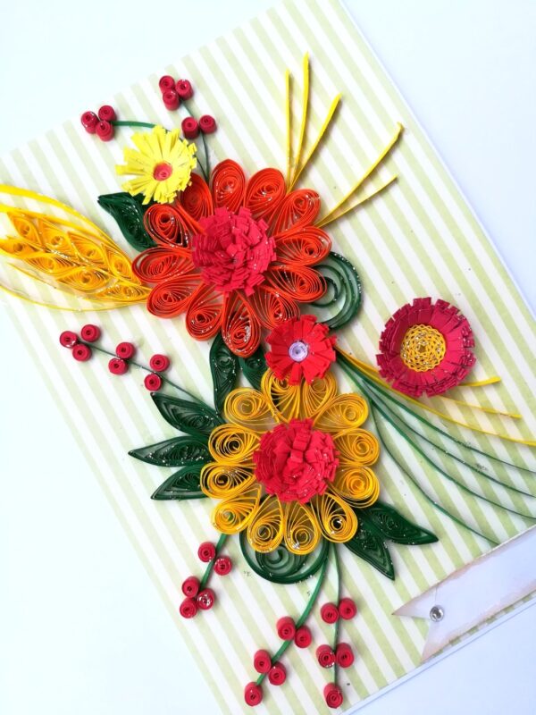 Yellow and Orange Quilled Greeting Card image Yellow and Orange Quilled Greeting Card image