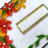 Yellow Orange Quilled Corner Greeting Card image Yellow Orange Quilled Corner Greeting Card image