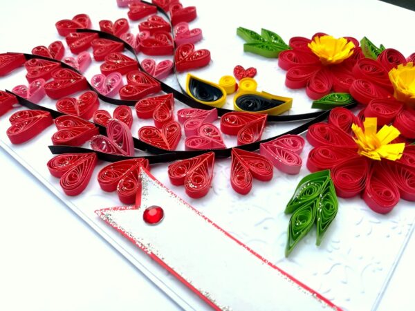 Quilled Love Tree With Birds Greeting Card image Quilled Love Tree With Birds Greeting Card image
