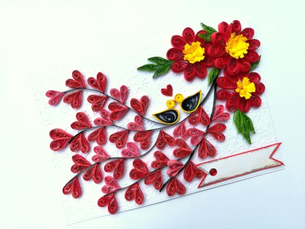 Quilled Love Tree With Birds Greeting Card image Quilled Love Tree With Birds Greeting Card image